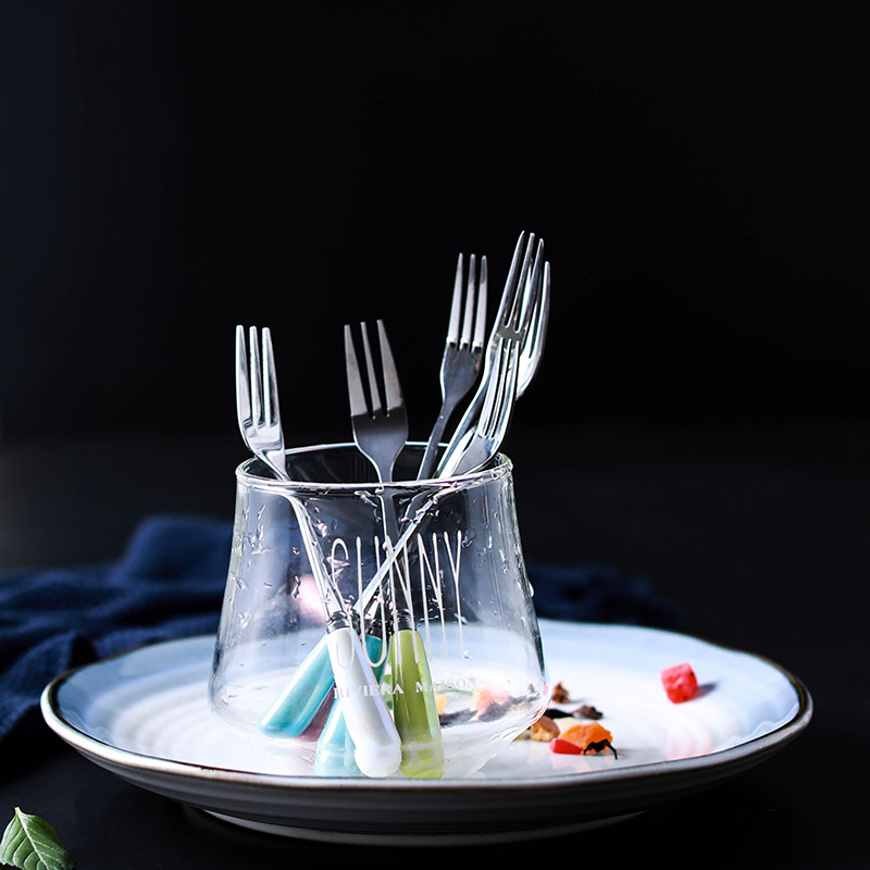 ndp 不锈钢水果叉子创意成人早餐点心叉西餐牛排叉子家用甜品叉